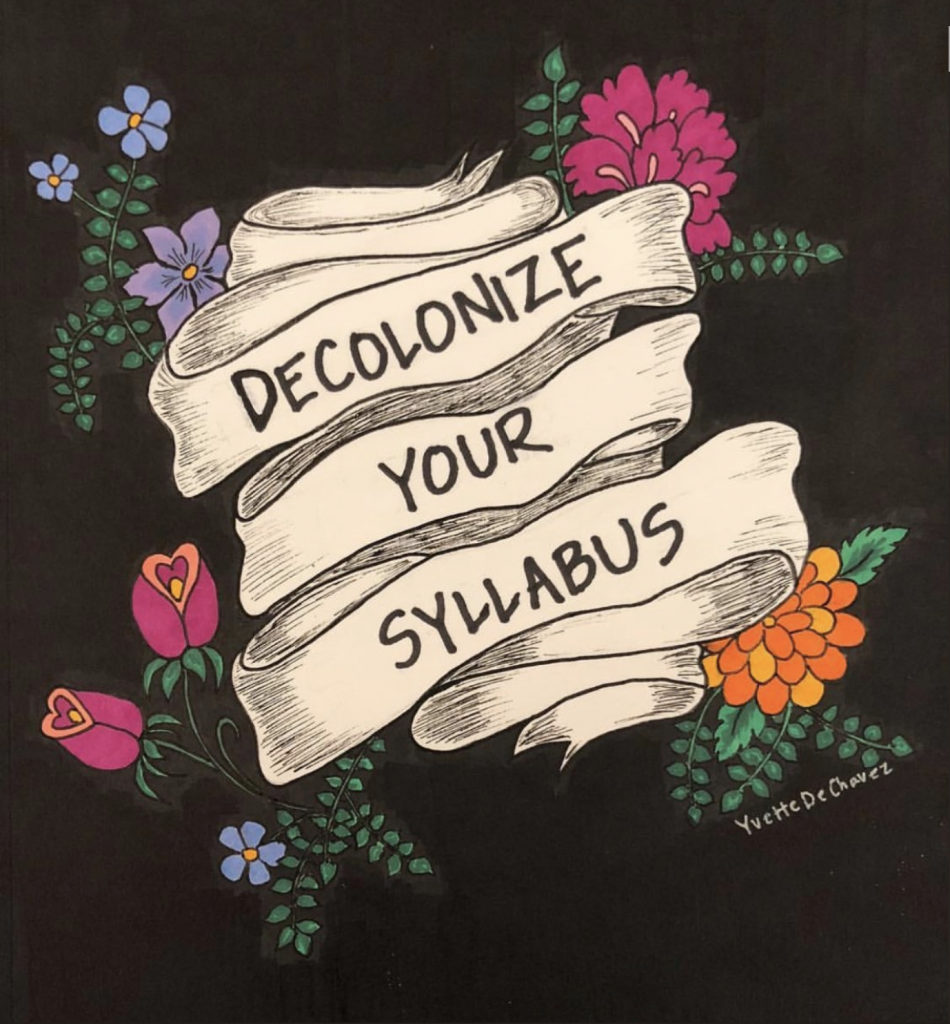 Logo that reads "Decolonize your Syllabus"